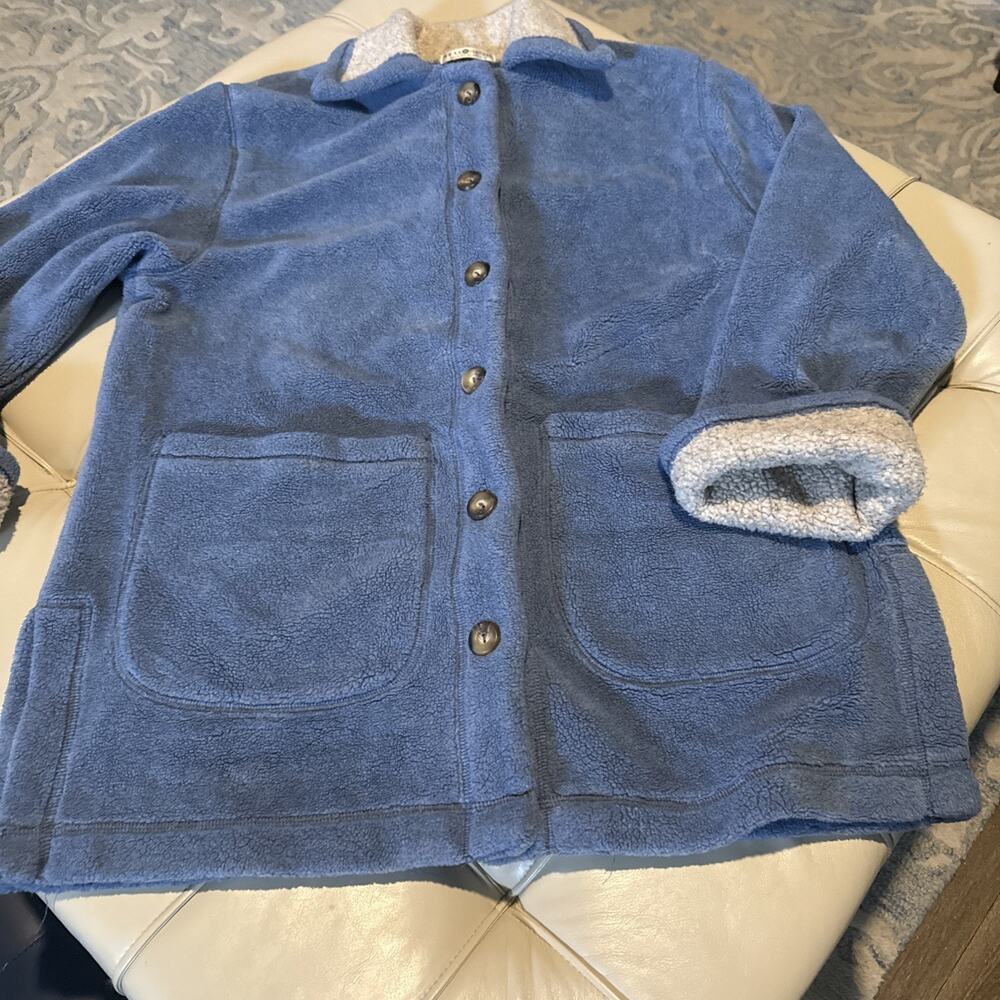 Saks Fifth Avenue Button Down Fleece 1XL. Blue